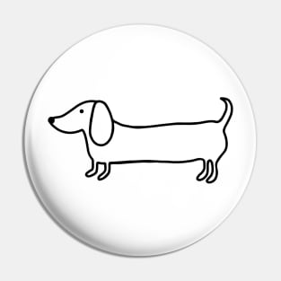 Simple dachshund black drawing Pin