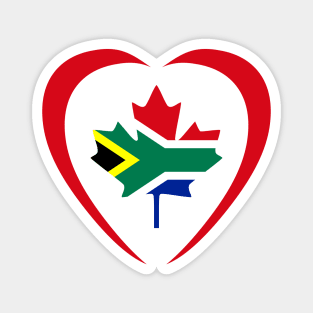 Canadian South African Multinational Patriot Flag Series (Heart) Magnet