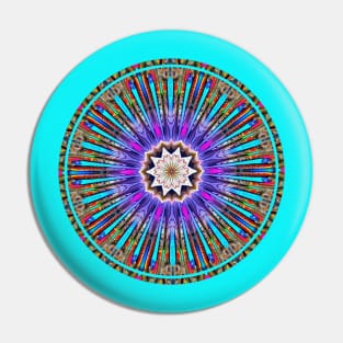 Trippy Colorful Floral Mandala Design Pin