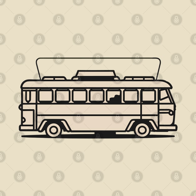 Line art of a vintage bus by design/you/love