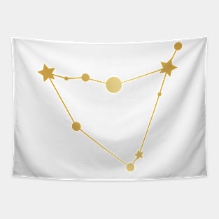 Capricorn Zodiac Constellation in Gold Tapestry