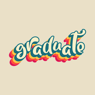 Graduate Retro Tropical Sunset Aesthetic Typography T-Shirt