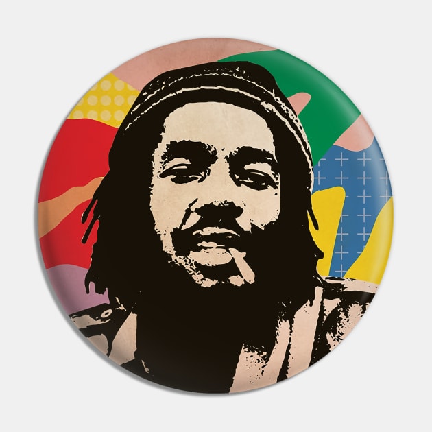 Vintage Poster - Peter Tosh Style Pin by Pickle Pickle