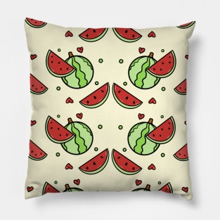 Watermelons and hearts pattern Pillow