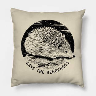 Save The Hedgehogs - Hedgehog Art Pillow