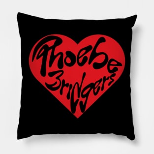 Phoebe Bridgers Heart with a psychedelic typography. Pillow