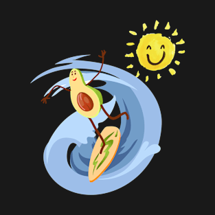 Funny Avocado Surfing T-Shirt