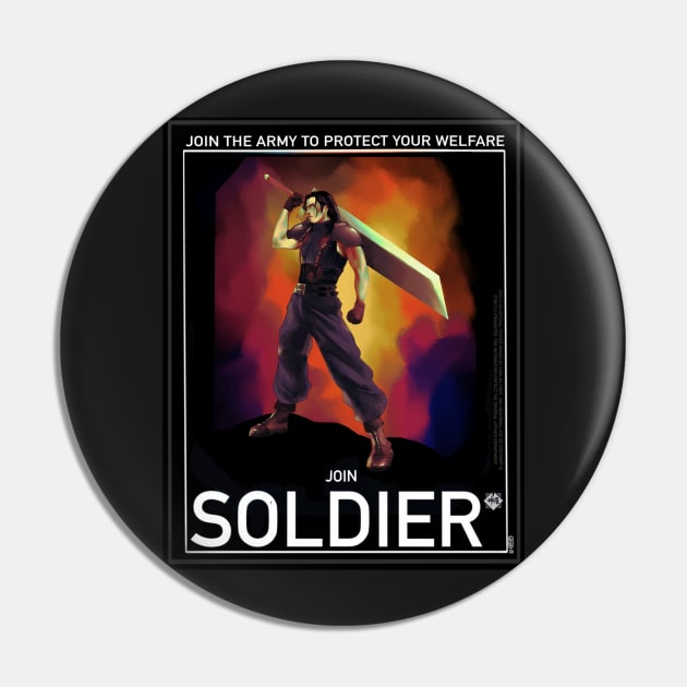 Angeal Hewley poster SOLDIER Pin by Saoghal