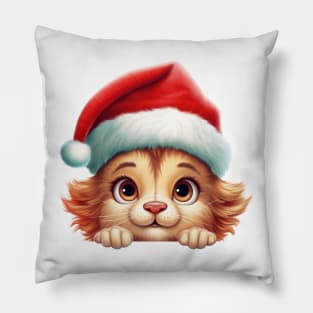 Christmas Peeking Baby Lion Pillow