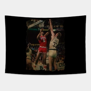 Larry Bird vs Julius Erving Vintage Tapestry