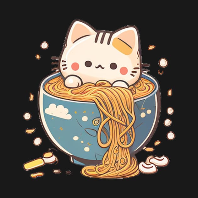 Ramen Cat Kawaii Anime Japanese Kawaii by HEAHLEEHAH