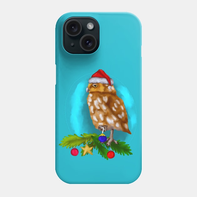 Christmas owl Phone Case by Antiope