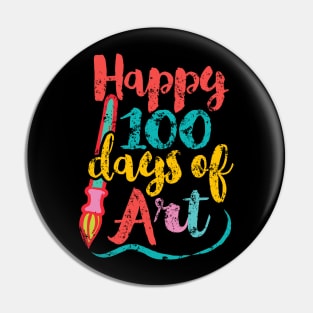 Art Teacher 100 Days of School - 100 Days of Art Pin