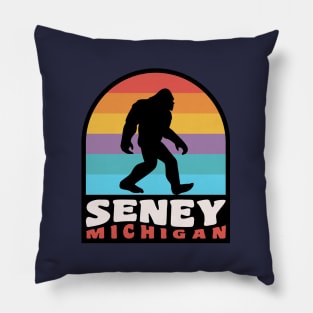 Seney Michigan Upper Peninsula Bigfoot Sasquatch Pillow