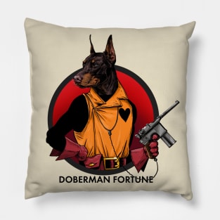 Doberman Fortune small Pillow