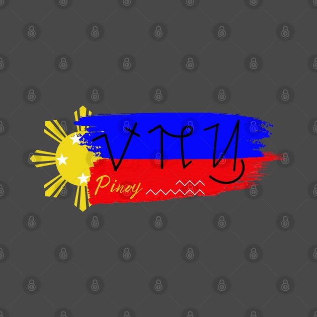 Phil. Flag Surat Hanunuo script  Mangyan tribe Mindodro island - word Pinoy by Pirma Pinas