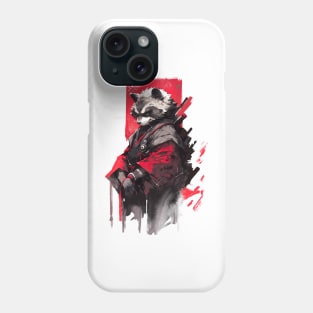 Raccoon samurai warrior Phone Case