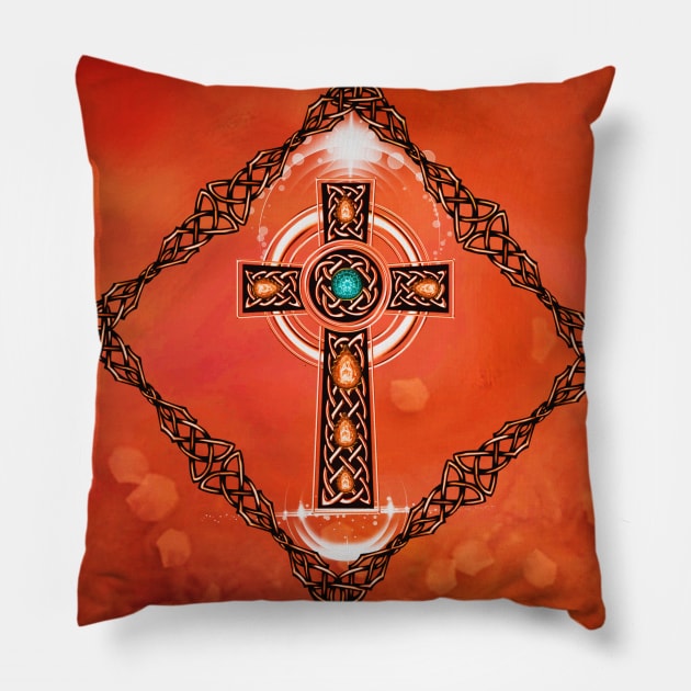 Elegant celtic cross Pillow by Nicky2342