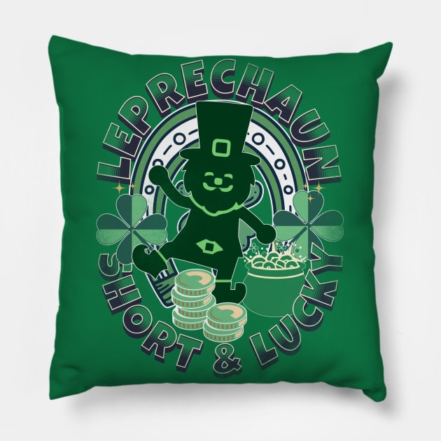 Funny Leprechauns - Short & Lucky - St. Patricks Parades Pillow by alcoshirts