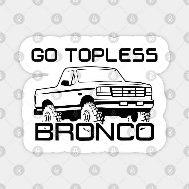 1992-1996 Bronco Topless Black Print Magnet by The OBS Apparel