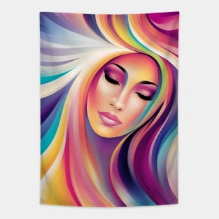 Colorful Women Pride Abstract art Tapestry