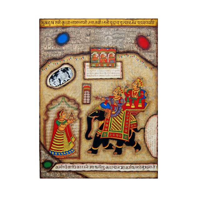 Phad painting, Indian folk art, watercolor painting by gopalpjoshi