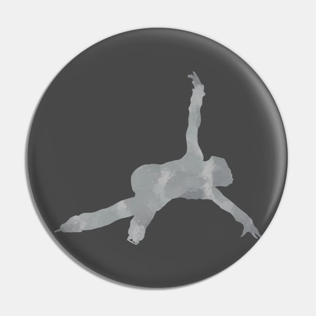 Grey figure skater Pin by Becky-Marie