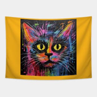 Abstract cat painting Tapestry