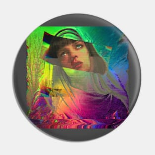 Uma Thurman Glitch Design Artwork Pin