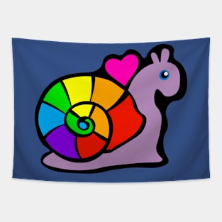 Rainbow Snail with Heart Tapestry