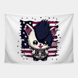 Cute Dog 4th of July Stars and Stripes Strut Tapestry