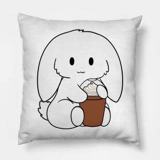 White Bunny Ice Coffee Pillow