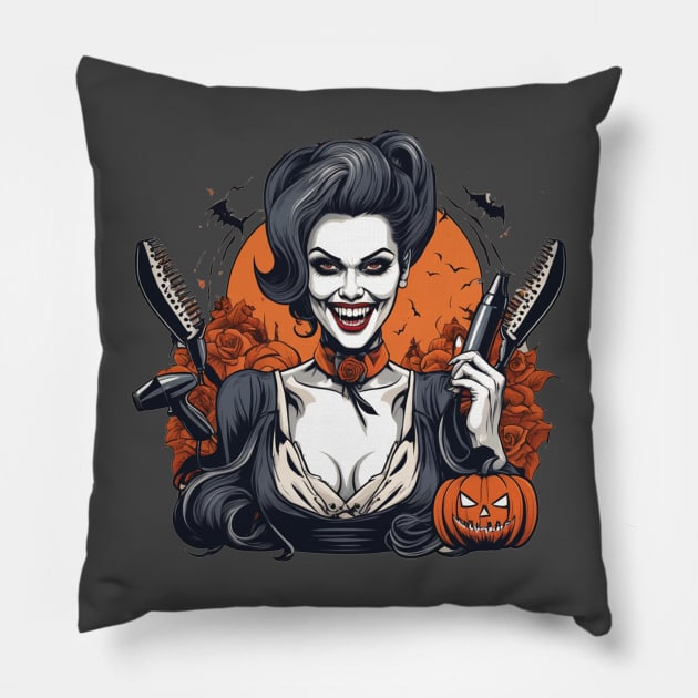 Vampire hairdresser Pillow by Edgi