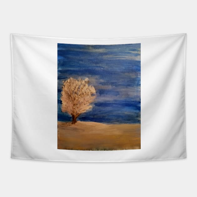 A lonely tree in the desert Tapestry by kkartwork