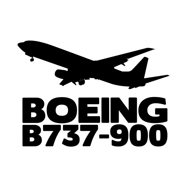 Boeing B737-900 Silhouette Print (Black) by TheArtofFlying