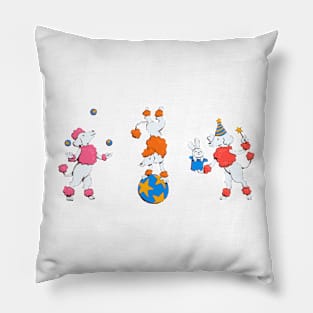 Three Circus Poodles Pillow