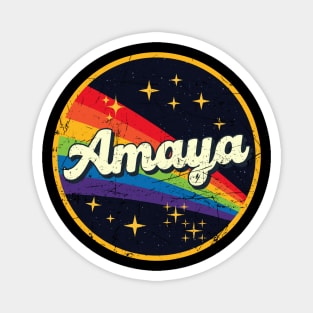 Amaya // Rainbow In Space Vintage Grunge-Style Magnet