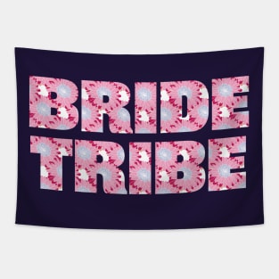 Bride Tribe Floral Art Typography for Bachelorette Tapestry