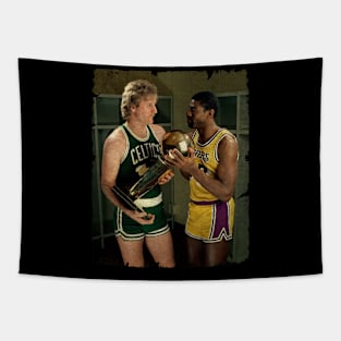 Larry Bird and Magic Johnson Tapestry