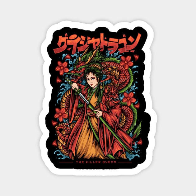 geisha  dragon Magnet by gontt3ror