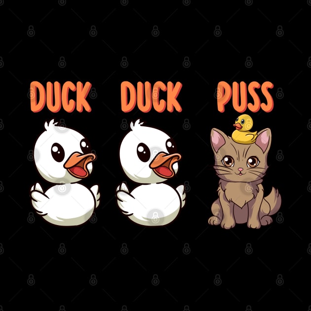 Funny Duck Cat Pun Meme Men Women Kids Funny Duck by KsuAnn