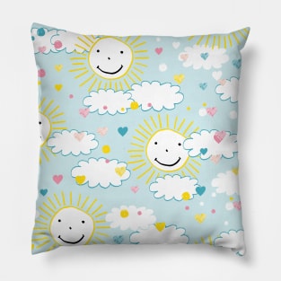 Cute clouds - baby pattern Pillow