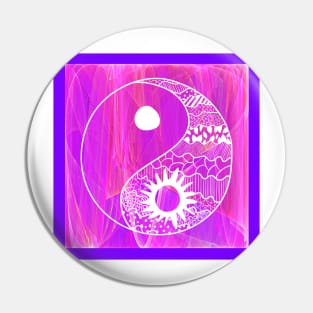 Yin Yang on Pink Pin