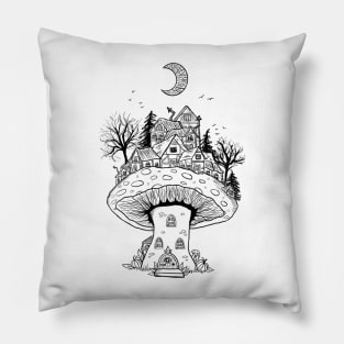 Mini Fantasy Halloween Village Pillow