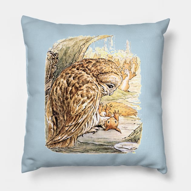 Mr. Brown Pins Squirrel Nutkin Down - Beatrix Potter Pillow by forgottenbeauty