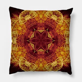 Magical glowing fractal mandala Pillow