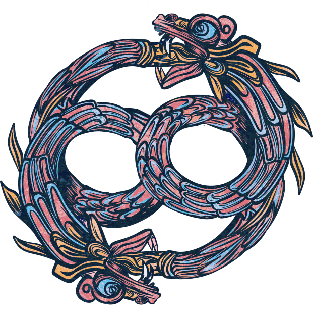 Ouroboros Quetzalcoatl Mexican Design Kids T-Shirt by ANDYWARHORE