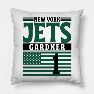 New York Jets Gardner 1 American Flag Football Pillow