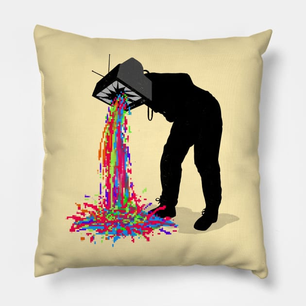 Pixel Vomit Pillow by nicebleed