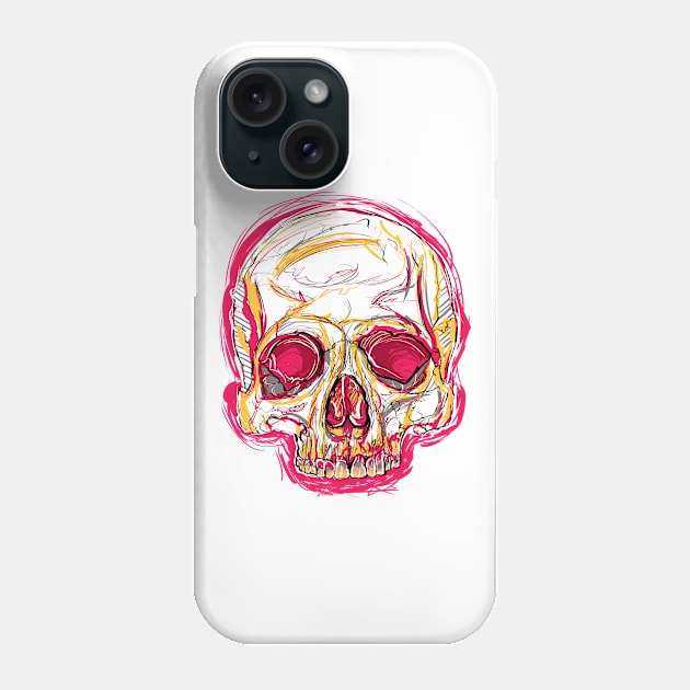 Skull abstract 01 color red Phone Case by monin_81